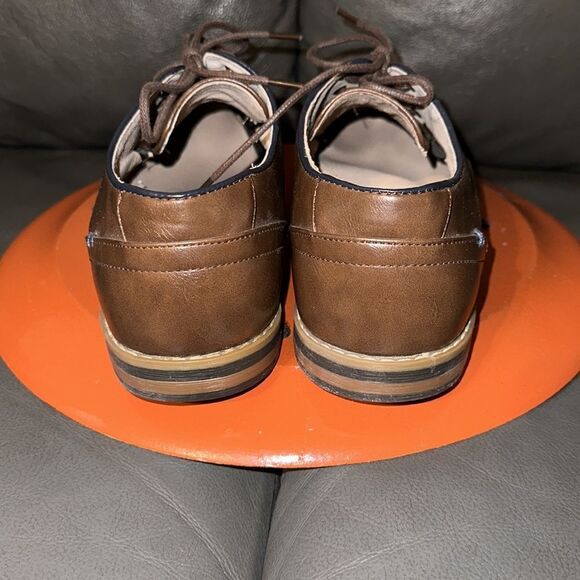 Franco Vanucci 10 Brown Leather Oxford Sutured Soles Lace up Dress Shoes - Picture 5 of 10